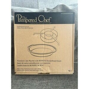 Pampered Chef Nonstick Cake Pan And Bonus Checkerboard Insert #9611